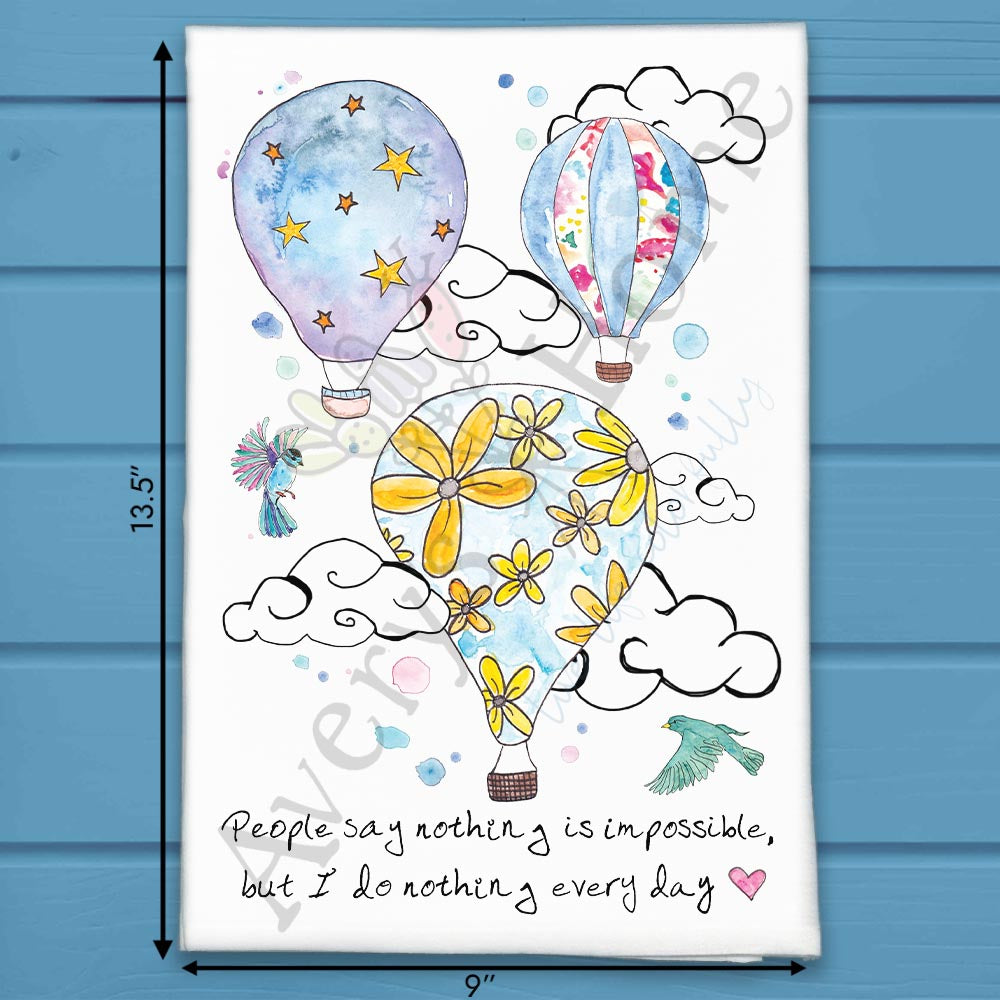 Hot Air Balloon Tea Towel – Whimsical Custom Decor
