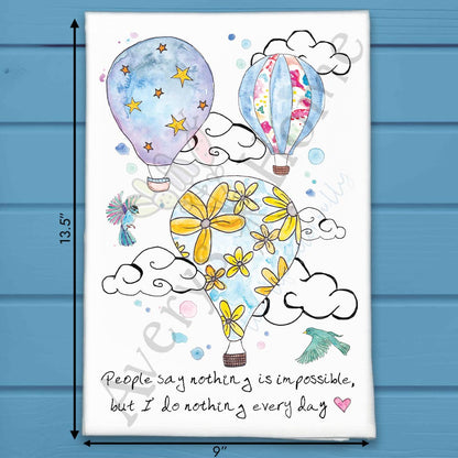 Hot Air Balloon Tea Towel – Whimsical Custom Decor