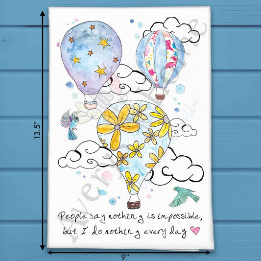 Hot Air Balloon Tea Towel – Whimsical Custom Decor