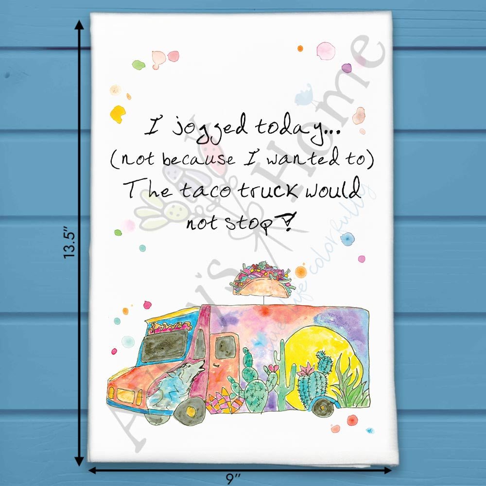 Taco Truck Workout Tea Towel – Fitness Foodie Humor