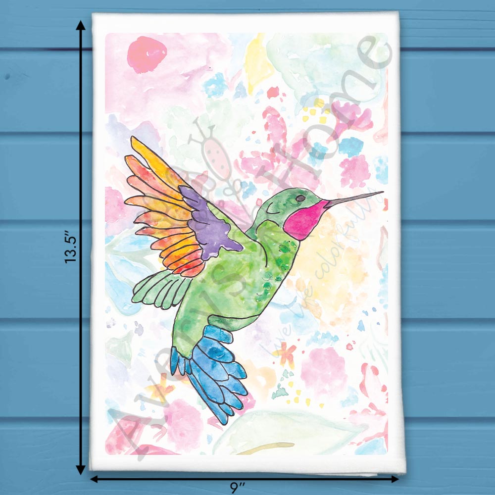 Ruby Throated Hummingbird Tea Towel – Garden Decor