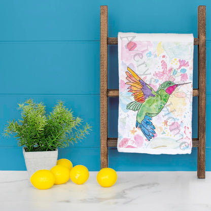 Ruby Throated Hummingbird Tea Towel – Garden Decor