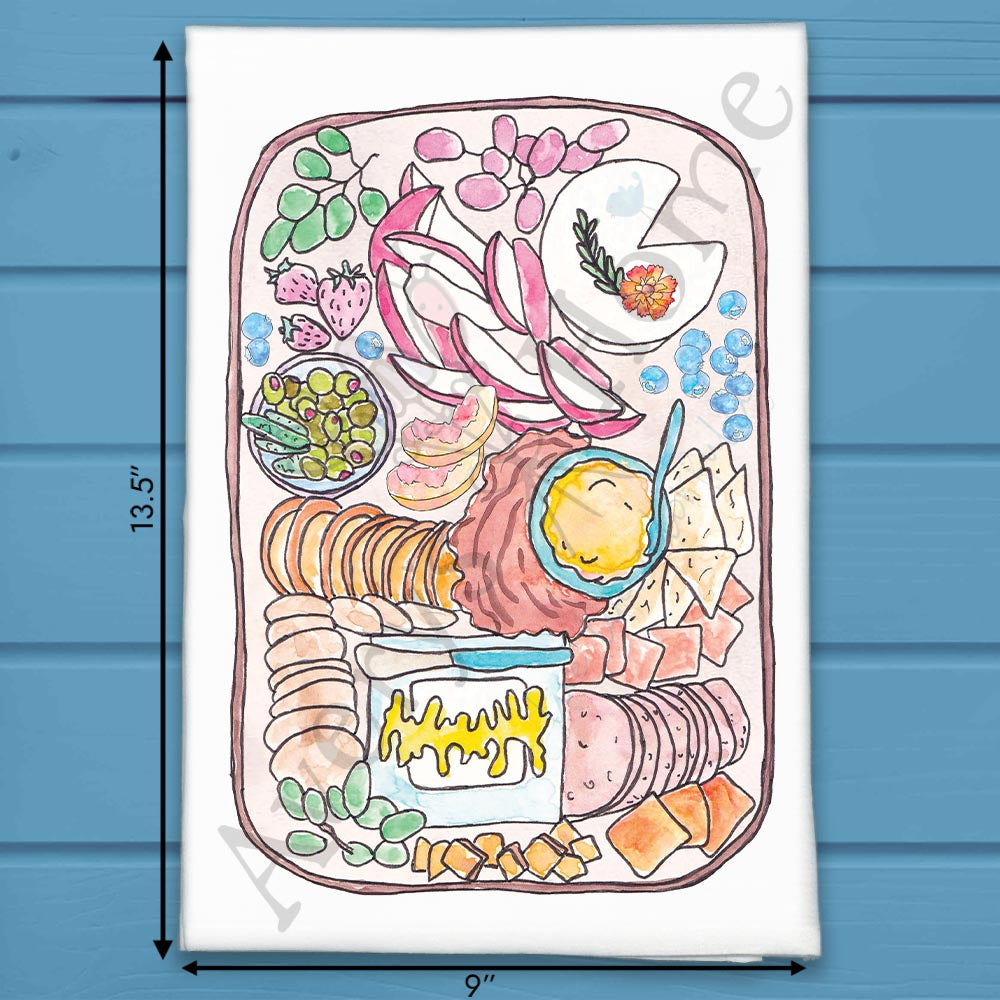 Charcuterie Board Tea Towel – Gourmet Entertaining Decor