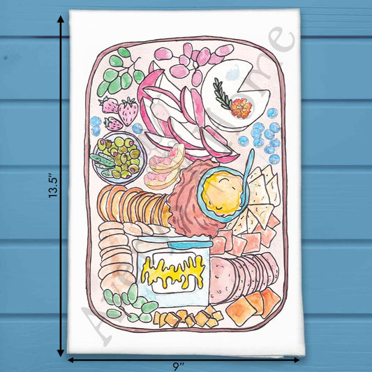 Charcuterie Board Tea Towel – Gourmet Entertaining Decor