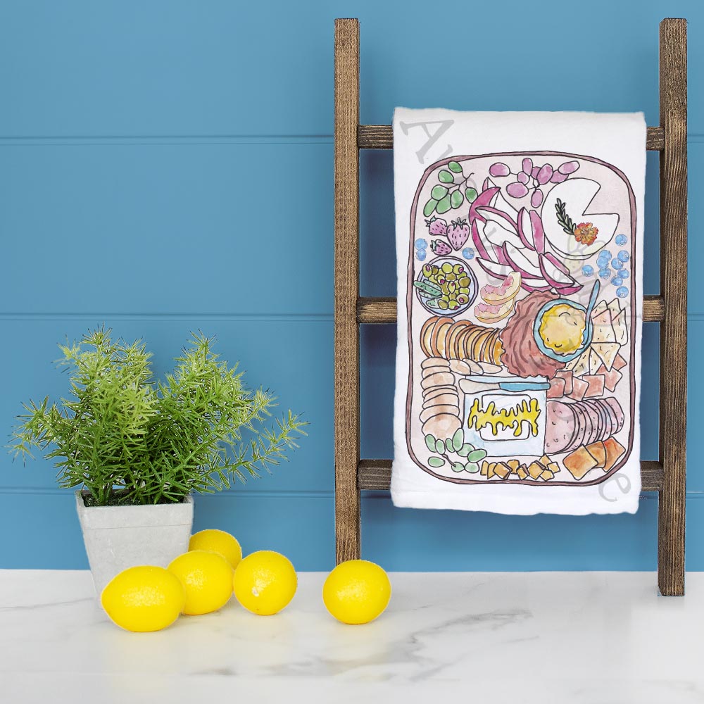 Charcuterie Board Tea Towel – Gourmet Entertaining Decor