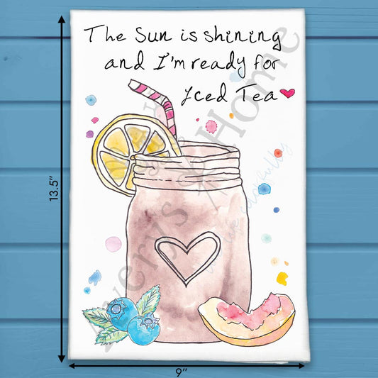 Iced Tea Weather Tea Towel – Summer Porch Decor