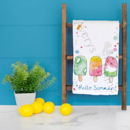 Hello Summer Popsicle Tea Towel – Seasonal Decor