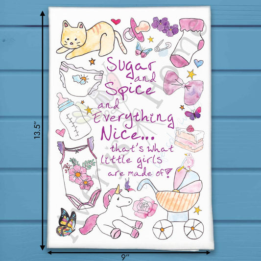 Baby Girl Saying Tea Towel – Sweet Nursery Decor