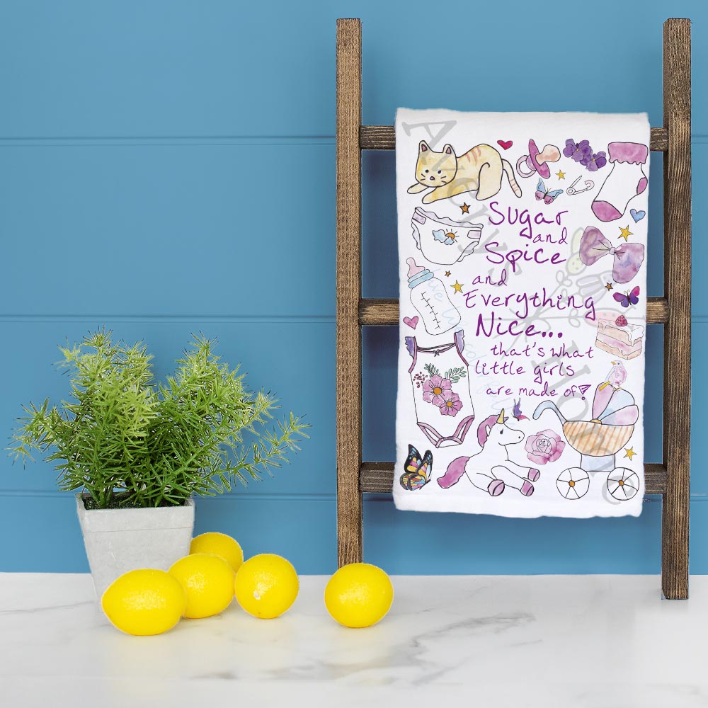 Baby Girl Saying Tea Towel – Sweet Nursery Decor