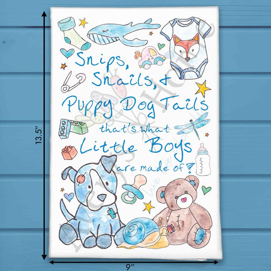 Baby Boy Saying Tea Towel – Snuggly Nursery Decor