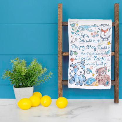 Baby Boy Saying Tea Towel – Snuggly Nursery Decor