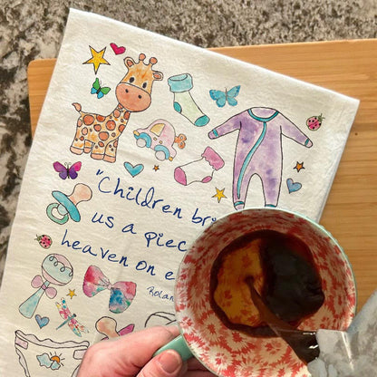 Children Are Heaven Tea Towel – Sentimental Quote Decor