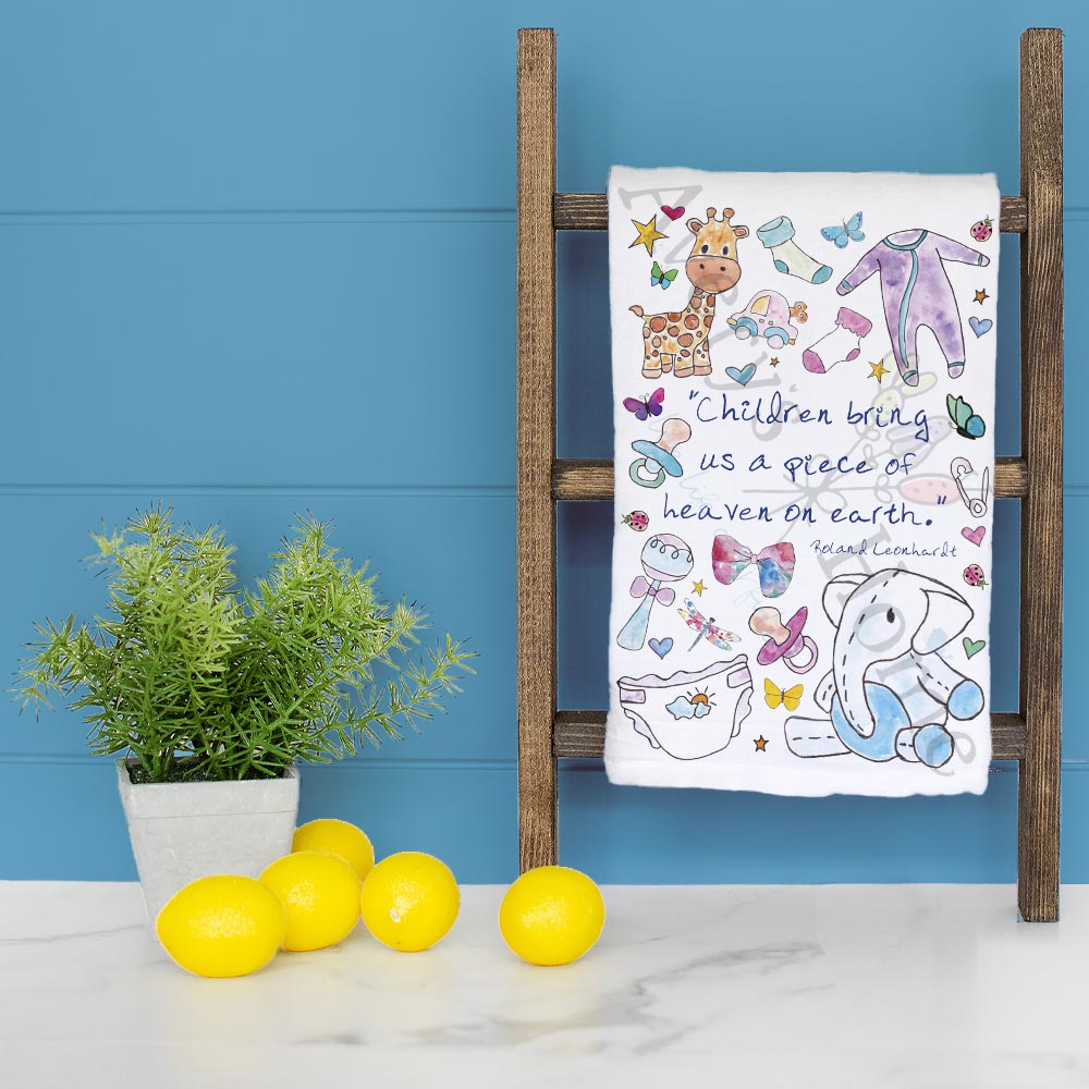 Children Are Heaven Tea Towel – Sentimental Quote Decor