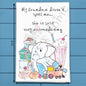 Accommodating Grandma Tea Towel – Playful Family Humor