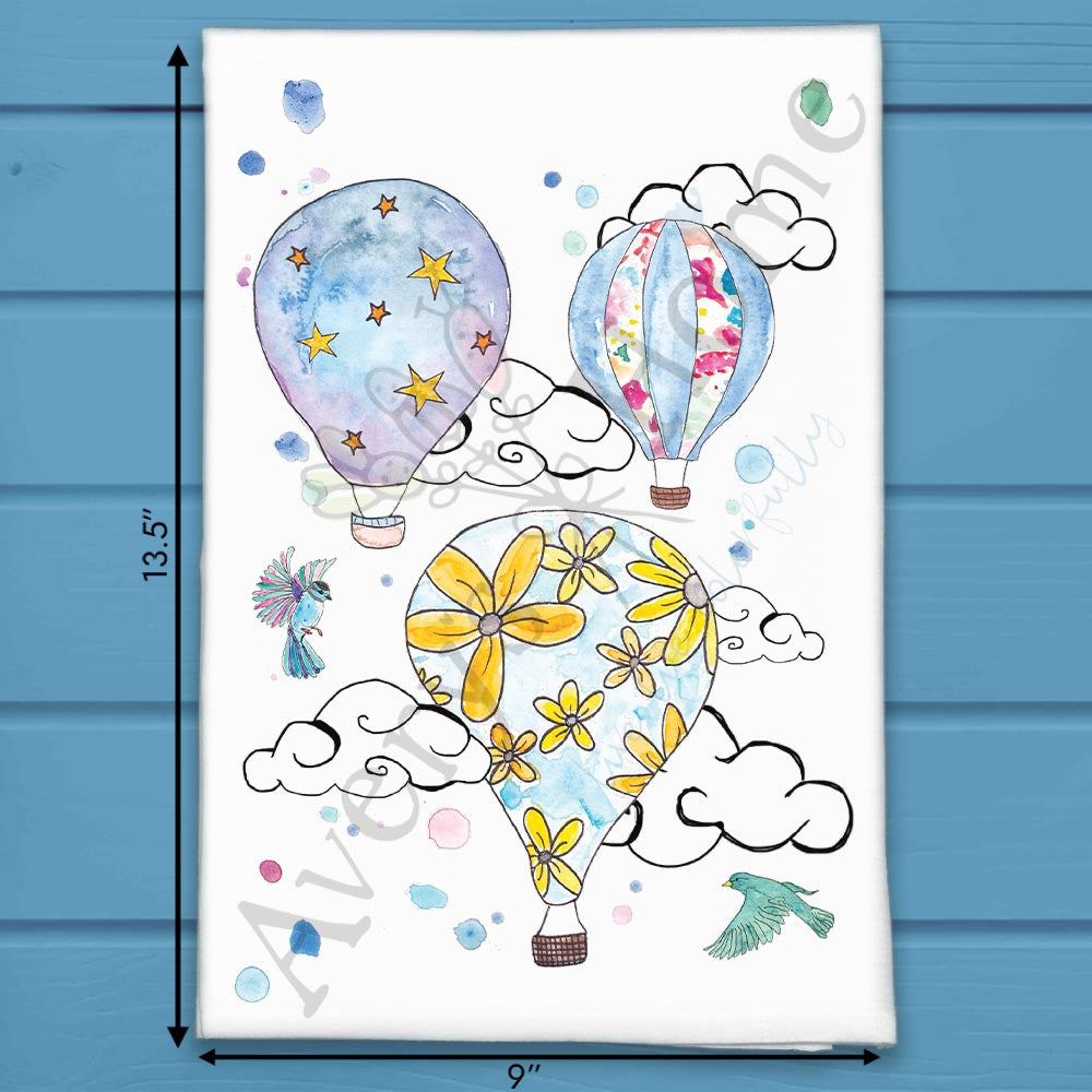 Hot Air Balloon Tea Towel – Inspirational Custom Decor