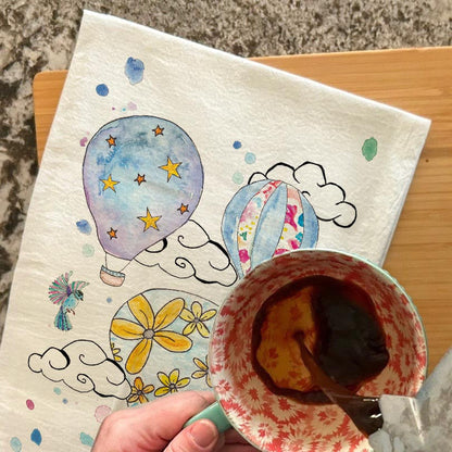 Hot Air Balloon Tea Towel – Inspirational Custom Decor