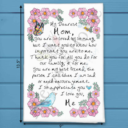 Letter to My Mom Tea Towel – Mother's Day Gift