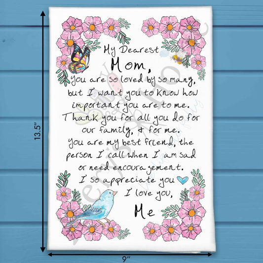 Letter to My Mom Tea Towel – Mother's Day Gift