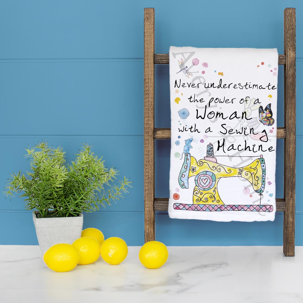 Strong Women Yarn Tea Towel – Fiber Arts Decor