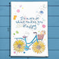 Dog on Bike Tea Towel – Whimsical Garden Ride