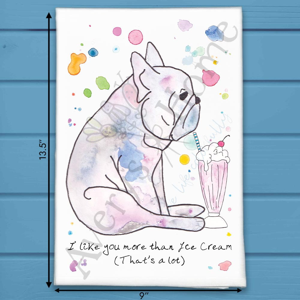 Love You More Than Ice Cream Tea Towel – Sweet Gift