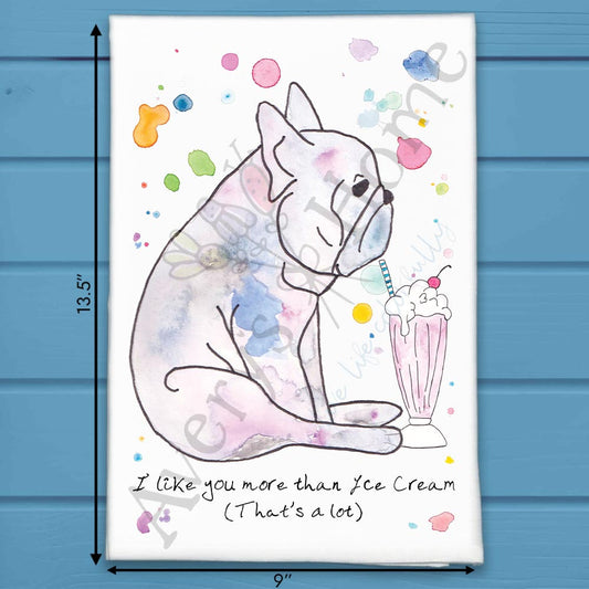 Love You More Than Ice Cream Tea Towel – Sweet Gift