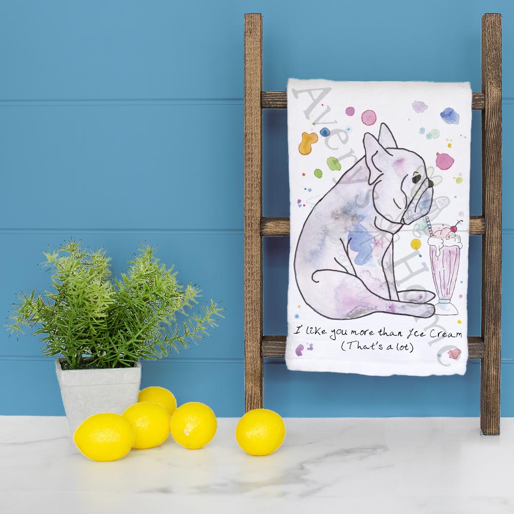Love You More Than Ice Cream Tea Towel – Sweet Gift