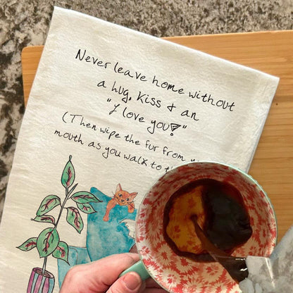 Never Leave Without Coffee Tea Towel – Daily Truth