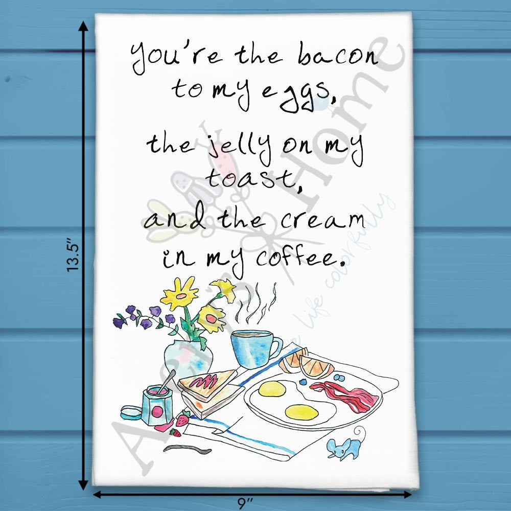 Bacon & Eggs Tea Towel – Breakfast Humor