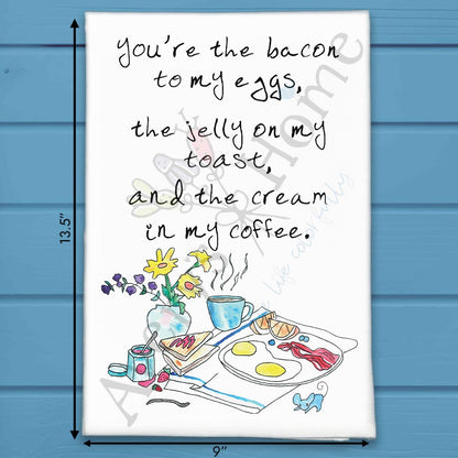 Bacon & Eggs Tea Towel – Breakfast Humor