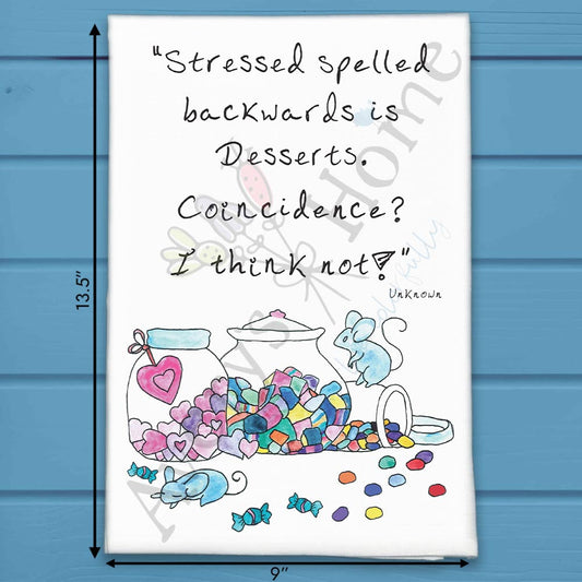 Desserts Spelled Backwards Tea Towel – Sweet Truth Humor