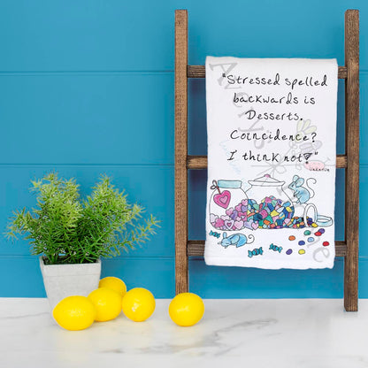 Desserts Spelled Backwards Tea Towel – Sweet Truth Humor