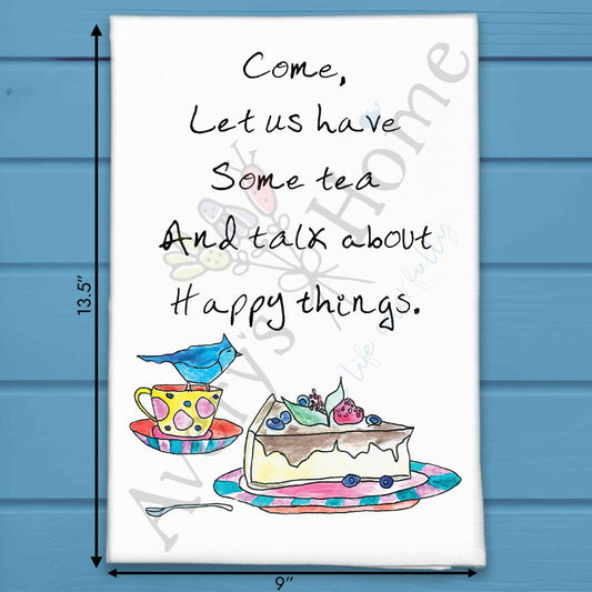 Let Us Have Tea Tea Towel – Garden Gathering Decor