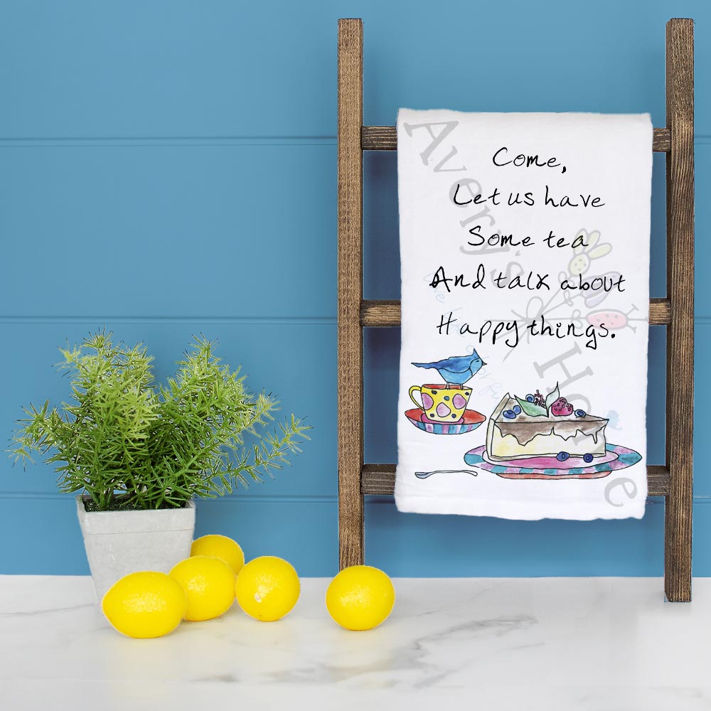 Let Us Have Tea Tea Towel – Garden Gathering Decor