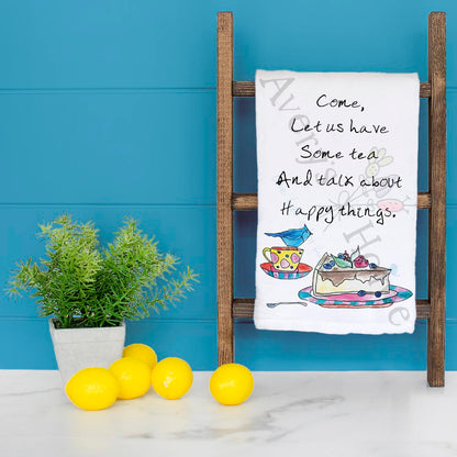 Let Us Have Tea Tea Towel – Garden Gathering Decor