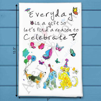 Celebrate With Dogs Tea Towel – Party Pup Decor