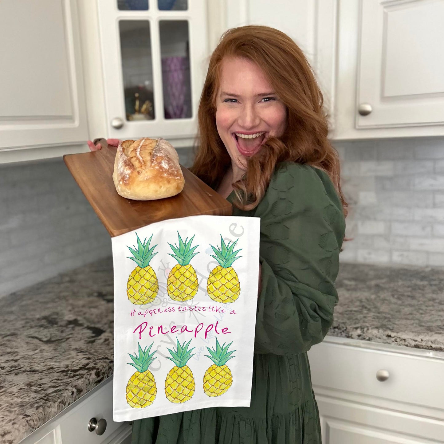 Pineapple Happiness Tea Towel – Summer Host Gift