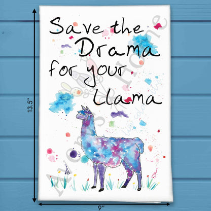 Save the Drama Llama Tea Towel – Funny Kitchen Humor