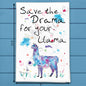 Save the Drama Llama Tea Towel – Funny Kitchen Humor