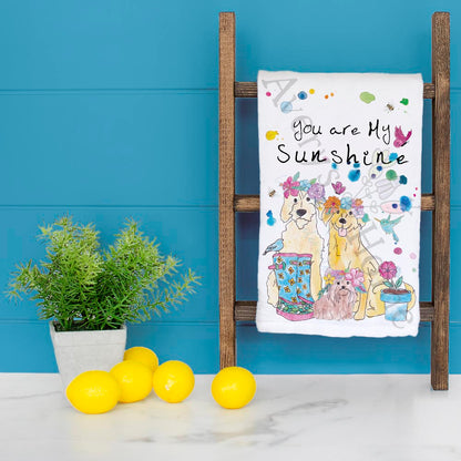 You Are My Sunshine Tea Towel – Dog Lover Gift