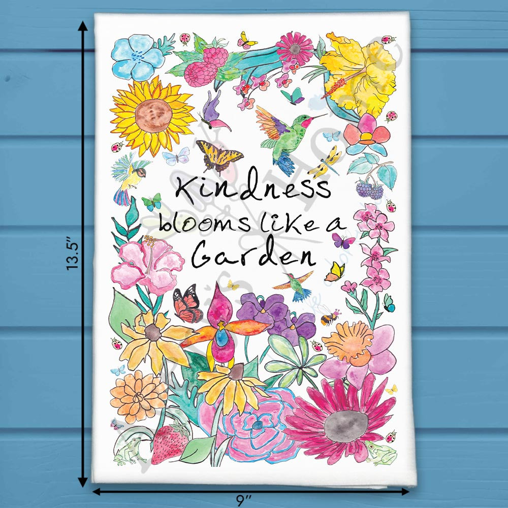 Kindness Grows Tea Towel – Garden Flower Decor