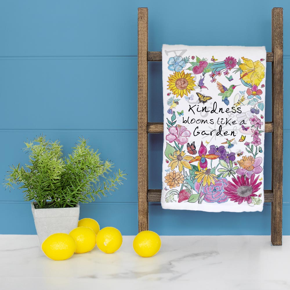 Kindness Grows Tea Towel – Garden Flower Decor