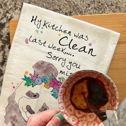 Clean Kitchen Tea Towel – Funny False Alarm Decor