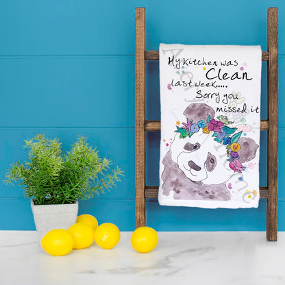Clean Kitchen Tea Towel – Funny False Alarm Decor