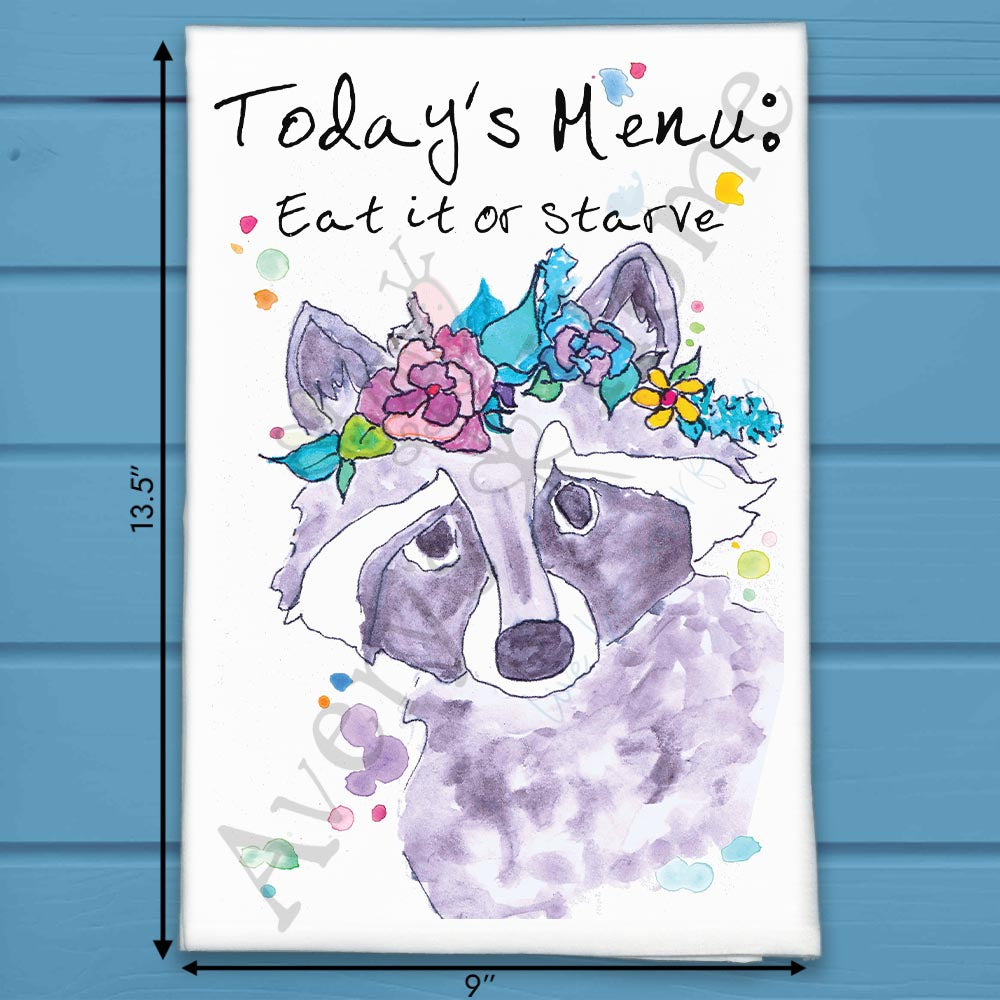 Today’s Menu Tea Towel – Lazy Kitchen Decor