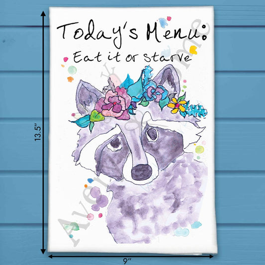 Today’s Menu Tea Towel – Lazy Kitchen Decor