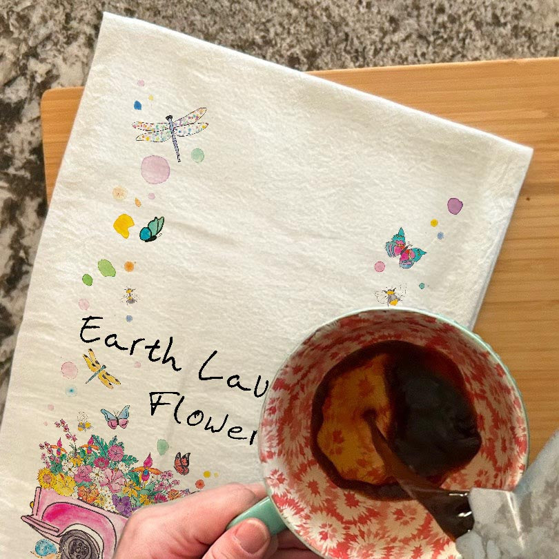 Earth Laughs in Flowers Tea Towel – Spring Truck Decor