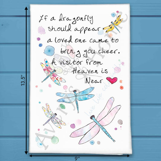 Dragonfly Loved One Tea Towel – Memorial Garden Decor