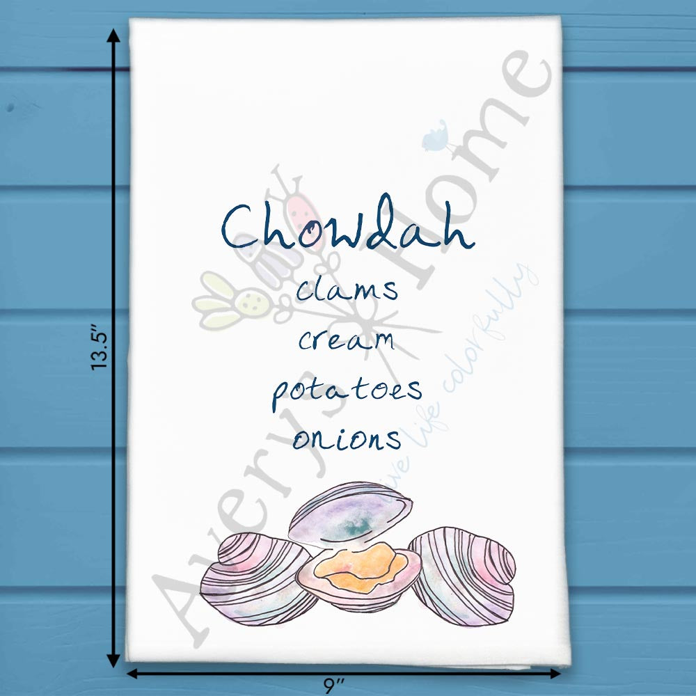 Chowdah Tea Towel – New England Seafood Humor