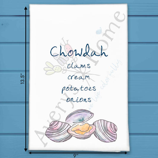 Chowdah Tea Towel – New England Seafood Humor